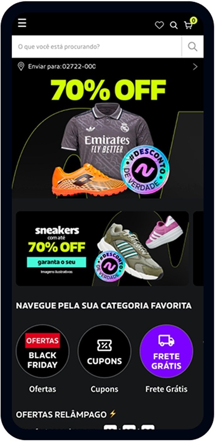 Proposta da home em mobile